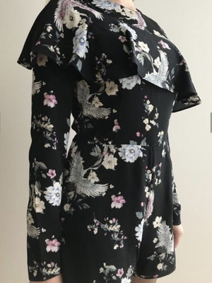 Bershka floral dark blue one-piece shorts used size M