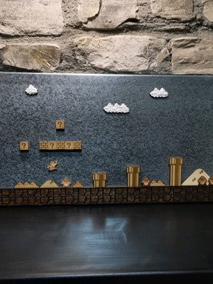 Super Mario Bros Wall Art κατόπιν παραγγελίας, διαδραστικό 3D ξύλο