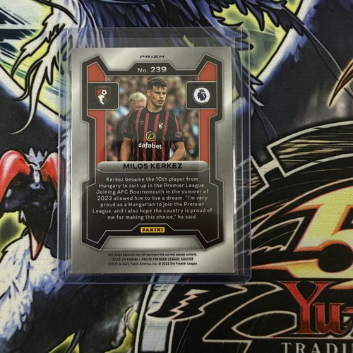 Milos Kerkez Rookie Panini Prizm Orange Breakaway EPL card