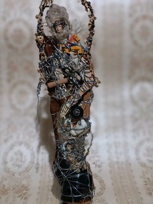 Modern Arte Povera sculpture made to order titled Katestrammeno Romantzo