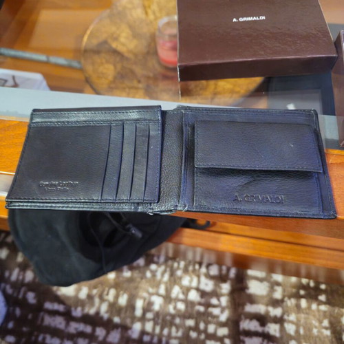 A.GRIMALDI men's leather wallet new black