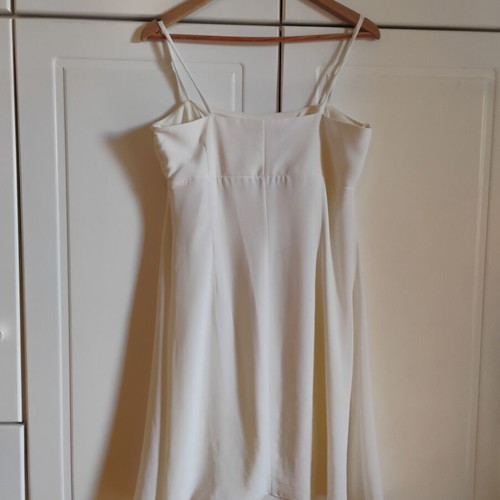 Raxevsky white silk dress medium with beads