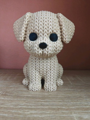 3D printed dog figure new made of solid material