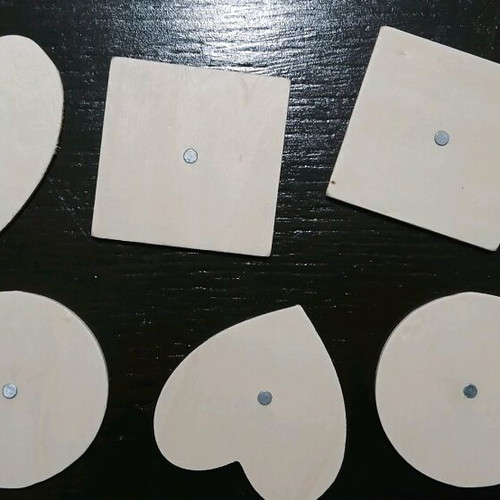 Wooden magnets new, set of 6 pieces for diy
