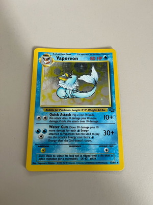 Vaporeon 12/64 JU Unlimited Holofoil Rare card like new