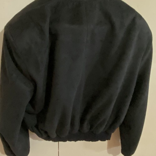 Bomber jacket black one size like new, suede style