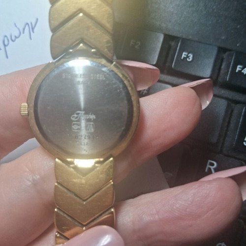Longines wristwatch women's steel used, gold color, 1990