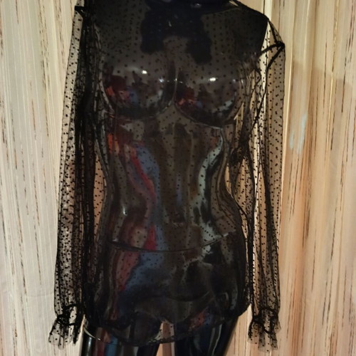 Lucifair transparent summer top medium size like new, black