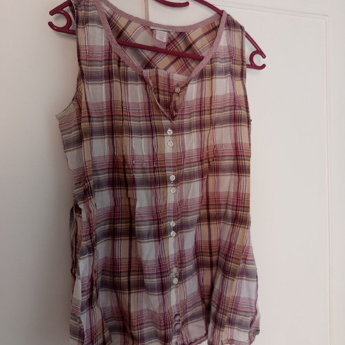 Vintage women's blouse plaid cotton size S like new