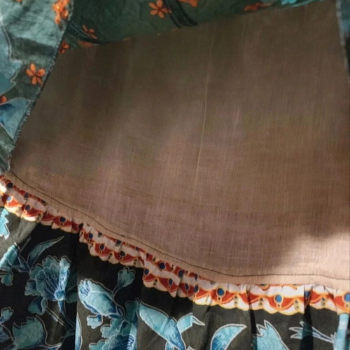 Leonard's boho skirt with floral print, 100% cotton, like new, small