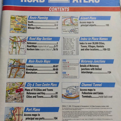 Great Britain Road Atlas A-Z with detailed maps 1:250000 in good condition