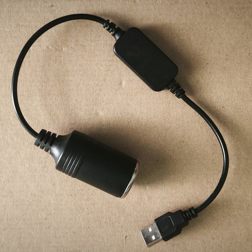 USB Type-A to Car Cigarette Lighter Socket Adapter cable new