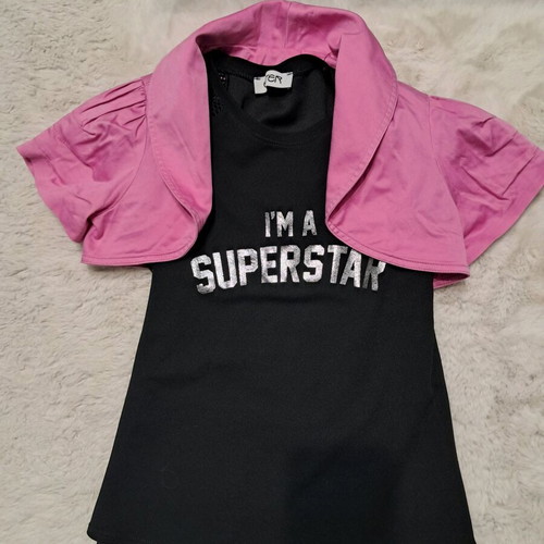 Caramella bolero and Enter bodysuit set used, size Small, pink and black