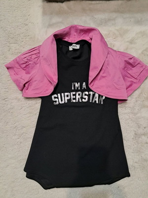 Caramella bolero and Enter bodysuit set used, size Small, pink and black