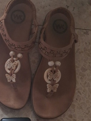 Beige platform sandals, size 39