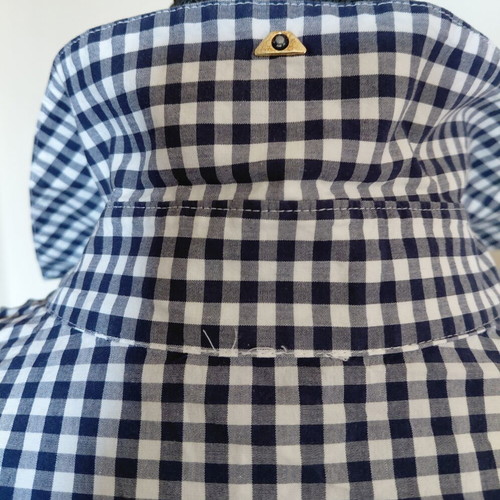 Armani Jeans women's short-sleeve checked shirt blue white