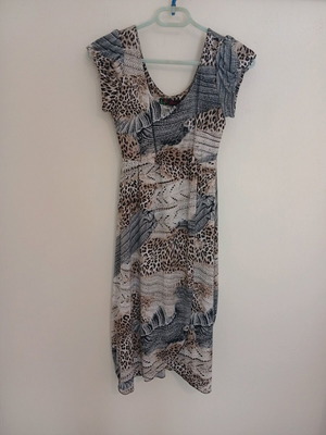 Women's summer dress like new, gray multicolor, size M