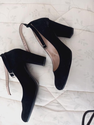 Γόβες σουέντ μεταχειρισμένες, μαύρες, νούμερο 38