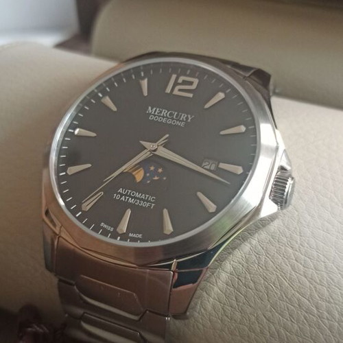 Swiss Automatic Mercury Dodecagon Moonphase Watch new