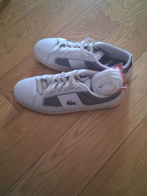 Lacoste men's shoes new, size 43, white and gray