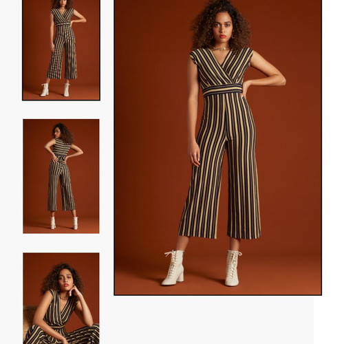 King Louie one-piece jumpsuit like new, striped blue with beige, size Large