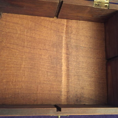 Wooden box with removable dividers and fairy child decoupage like new