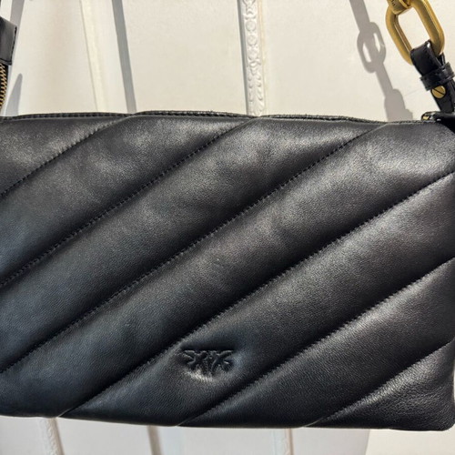 Pinko leather crossbody bag, black