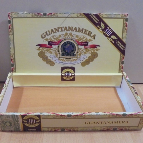 Guantanamera old wooden cigar box empty used