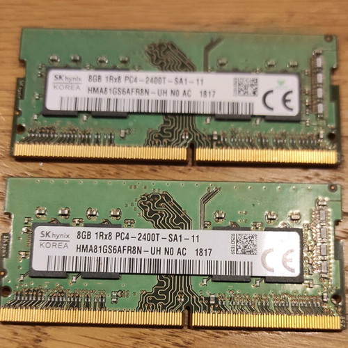 2 x 8GB PC4 2400T Sodimm used