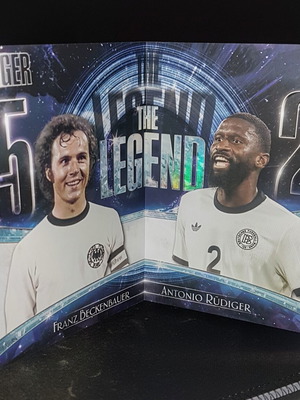 Beckenbauer and Rudiger Panini World Cup 2026 Legacy Fold Card like new