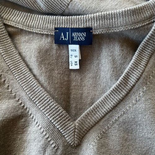 Armani Jeans wool knit sleeveless top used, size S, beige