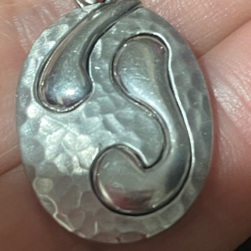 Silver 925 pendant used, hammered
