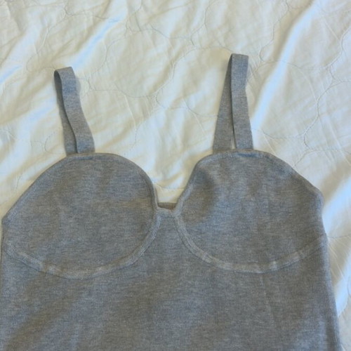 H&M grey beige knitted bustier top M