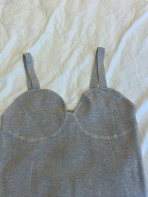 H&M grey beige knitted bustier top M