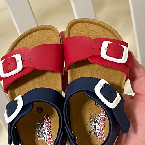 Garvalin kids anatomical sandals size 22, blue and red