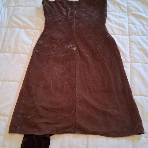 Pavlos Kyriakides velvet dress strapless with red strap, like new