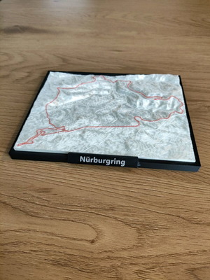 Nürburgring τρισδιάστατη εκτύπωση καινούργια, ανάγλυφο διαδρομής 18x14 εκ.