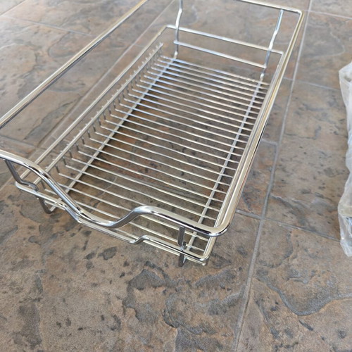 Stainless steel kitchen cabinet baskets new with heavy-duty sliding mechanism