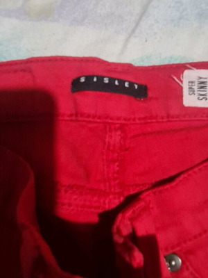 Red Sisley skinny pants like new, size XS