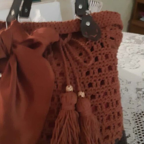 Sunset Boho Tote shoulder bag new, brown, handmade