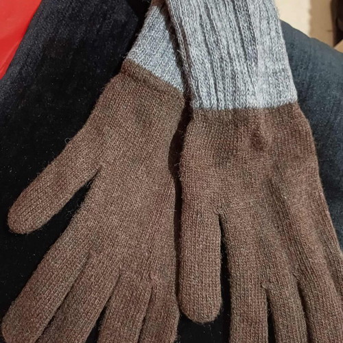 Gloves like new, warm, gray and brown