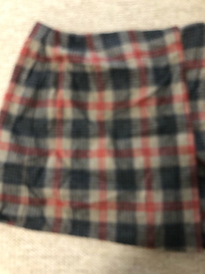 Max Mara weeken wool skirt plaid in gray, beige and red like new