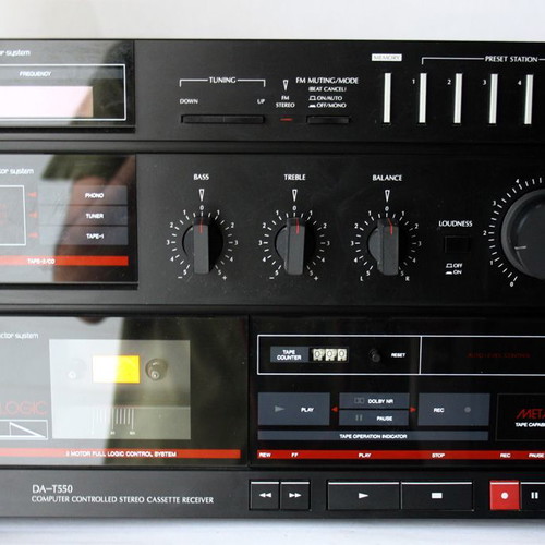 Sansui DA-T550 vintage stereo cassette receiver used, needs repair
