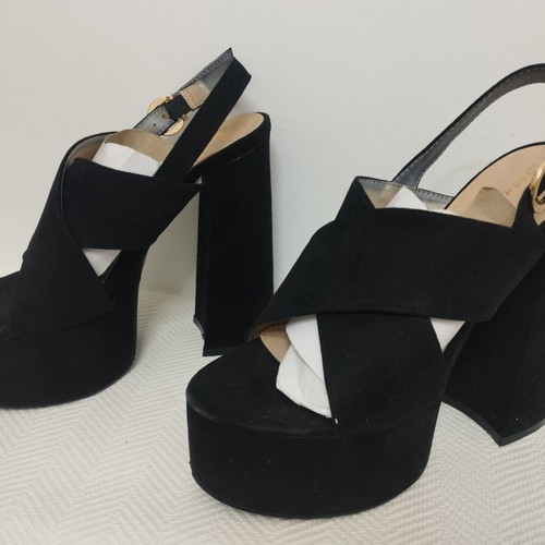 Bozikis black platform sandals like new, 14cm heels, size 39