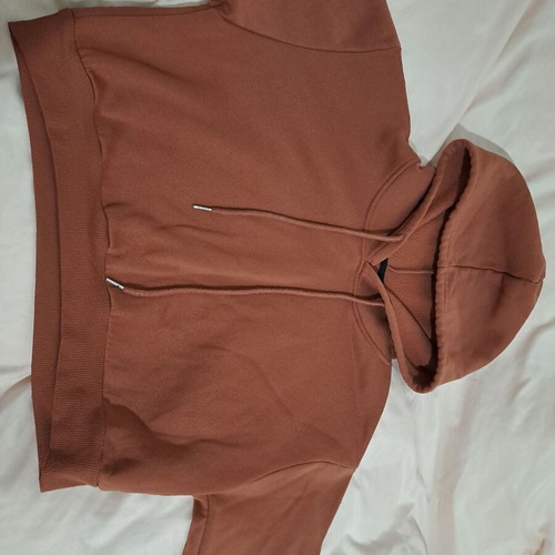 Shein women's cropped hoodie large brick red like new