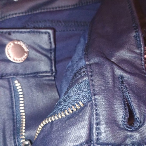 Morgan pants with leather look new, size 36, dark blue