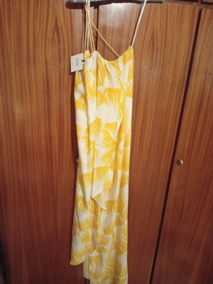 Toi&Moi dress, new, white and yellow, size S/M