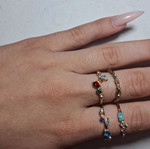 Rings and earrings like new, colorful and gold-tone jewelry