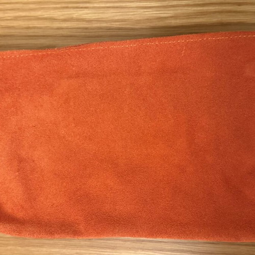 Manila Grace suede leather clutch wristlet like new, orange