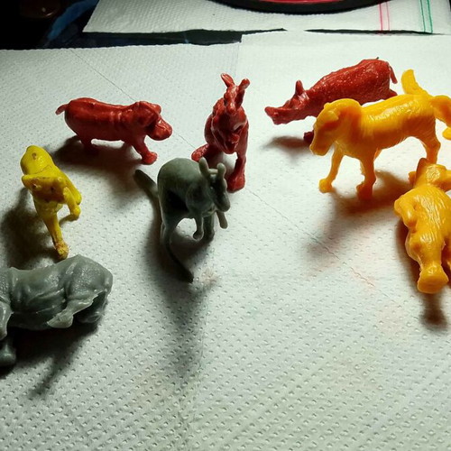 Biokonto 1980 miniature figures, 9 rare collectible, like new